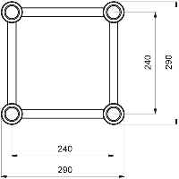Keturkampė aliuminio konstrukcija PROTRUSS SQ30250 (2,5 m.)