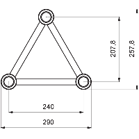 Trikampė aliuminio konstrukcija PROTRUSS ST30250 (2,5 m.)