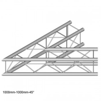 Keturkampės aliuminio konstrukcijos 45° kampas DT 24-C19-L45
