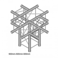 Keturkampės aliuminio konstrukcijos penkių kraštų kampas DT 24-C51